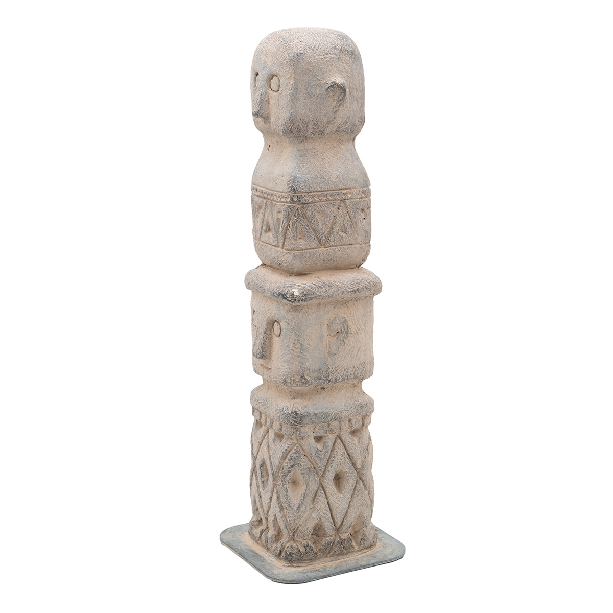 3.5x3.5x15.7" Ancient Tribe Decor, Indoor Outdoor Garden Decor