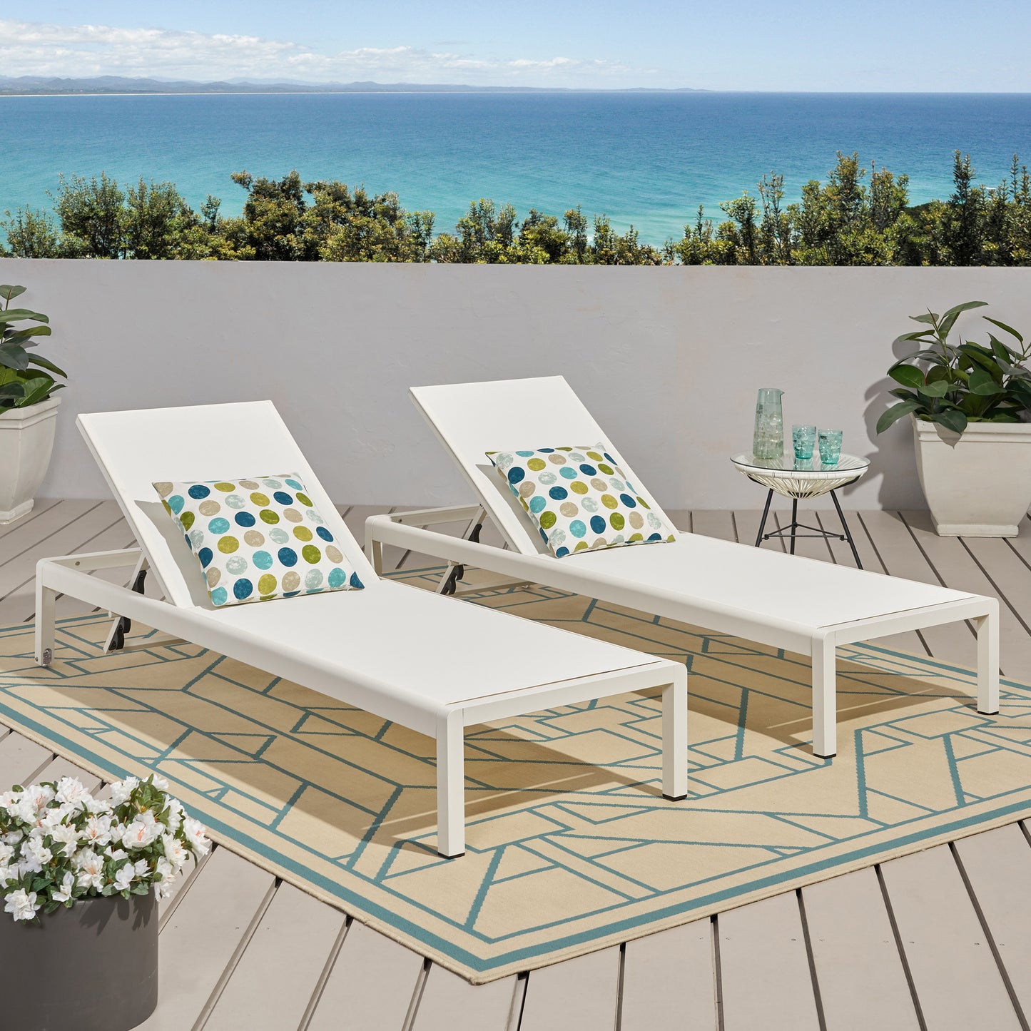 CAPE CORAL KD CHAISE LOUNGE WHI(MP2)( SET OF 2 )
