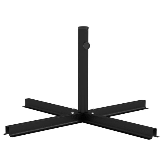 Outsunny Outdoor Universal Cross Brace Stand for Small Offset Umbrella or Large Market Umbrella, Cross Umbrella Base for Patio Umbrella, Black