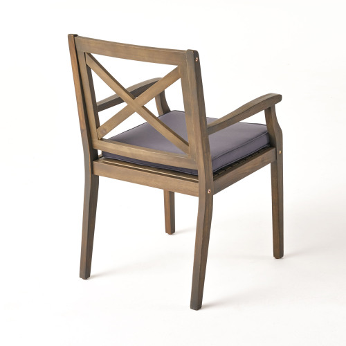 PERLA DINING CHAIR,2PCS with 2 Cushions,grey