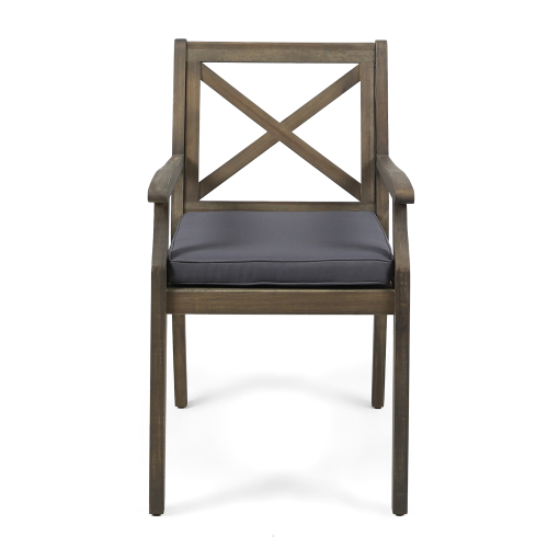 PERLA DINING CHAIR,2PCS with 2 Cushions,grey