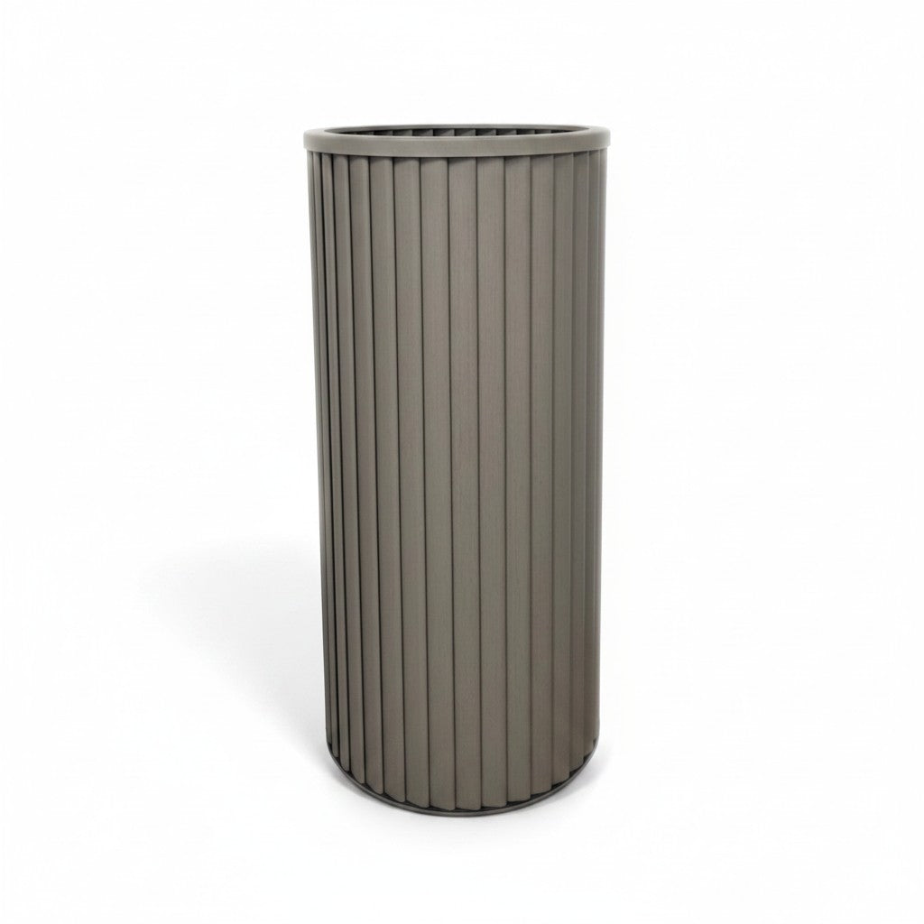 Round Strata Column Planter XL - Grey Brown