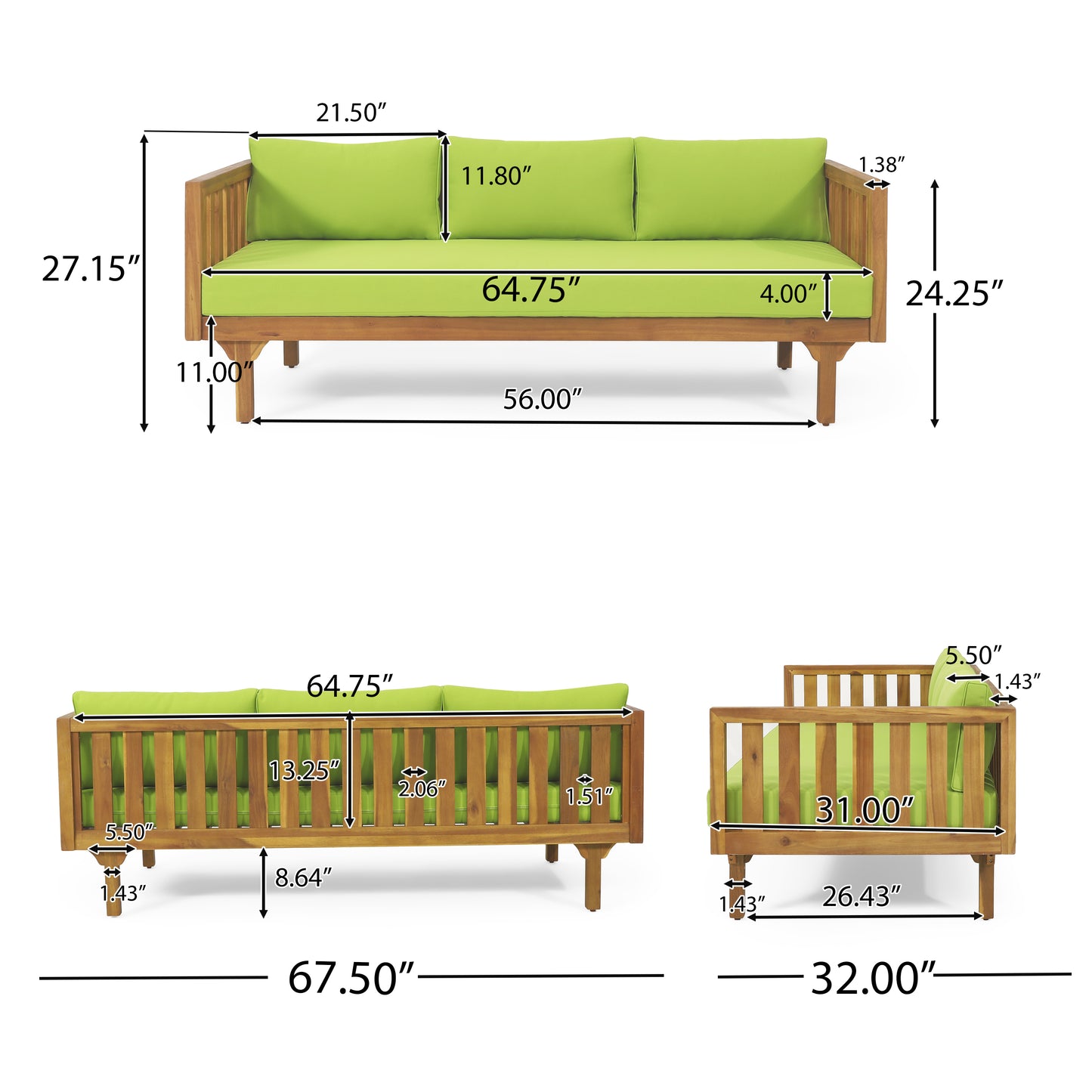 CLAREMONT 3 SEATER DAYBED