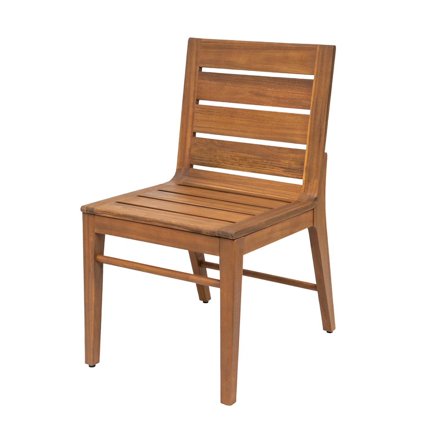 Outdoor Acacia Wood Dining Chair (Set of 2), Teak Finish Patio Chair with Ergonomic Curved Back, Weather Resistant Side Chair for Garden, Backyard, Patio