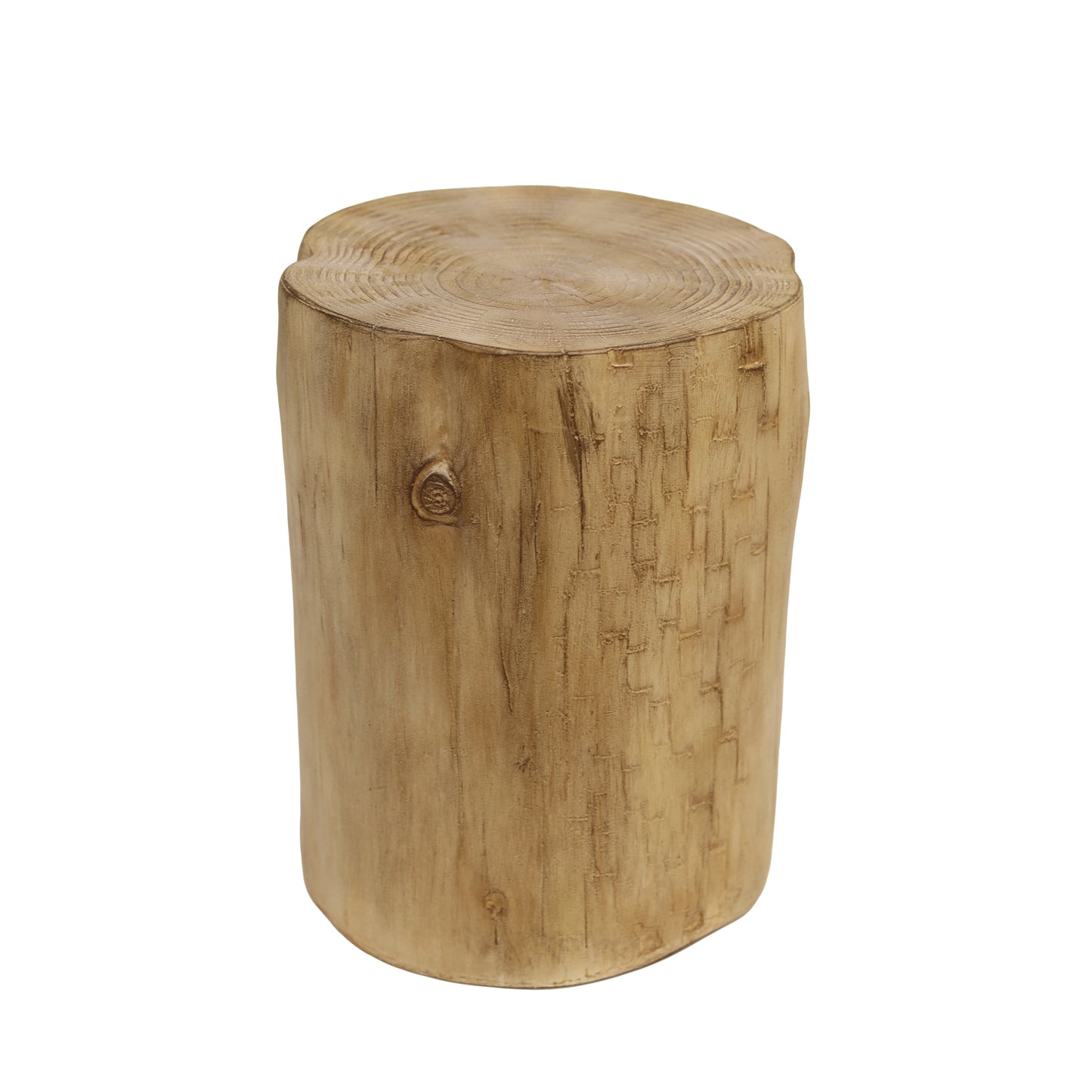 Outdoor 14.25inch MGO Side Table, Hand-Painted Wood  Stump