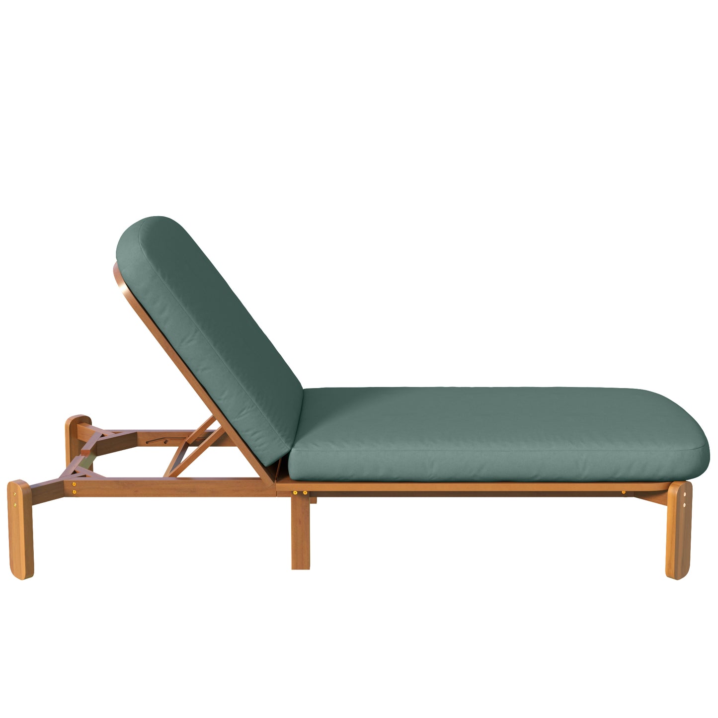 Outdoor Chaise Lounge Adjustable Patio Chaise Outdoor Reclining Chair Pool Lounge Chair with Adjustable Backrest for Patio, Poolside or Beach, Green