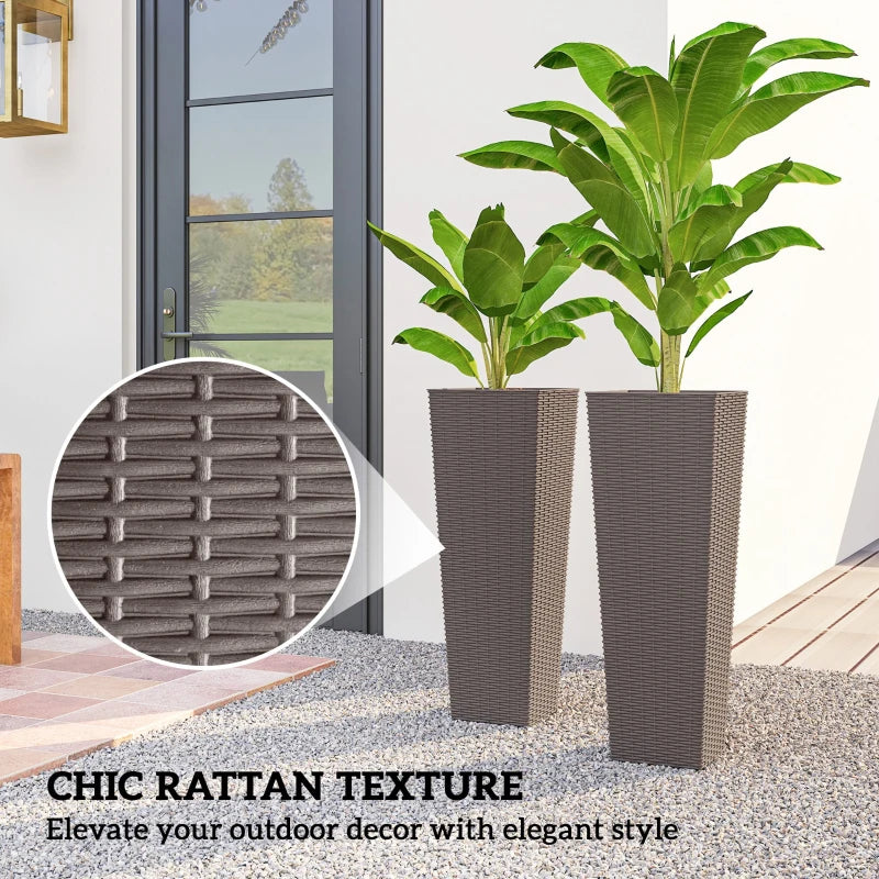 Flower Boxs,Set of 2 Flower Pots,Tall Planters