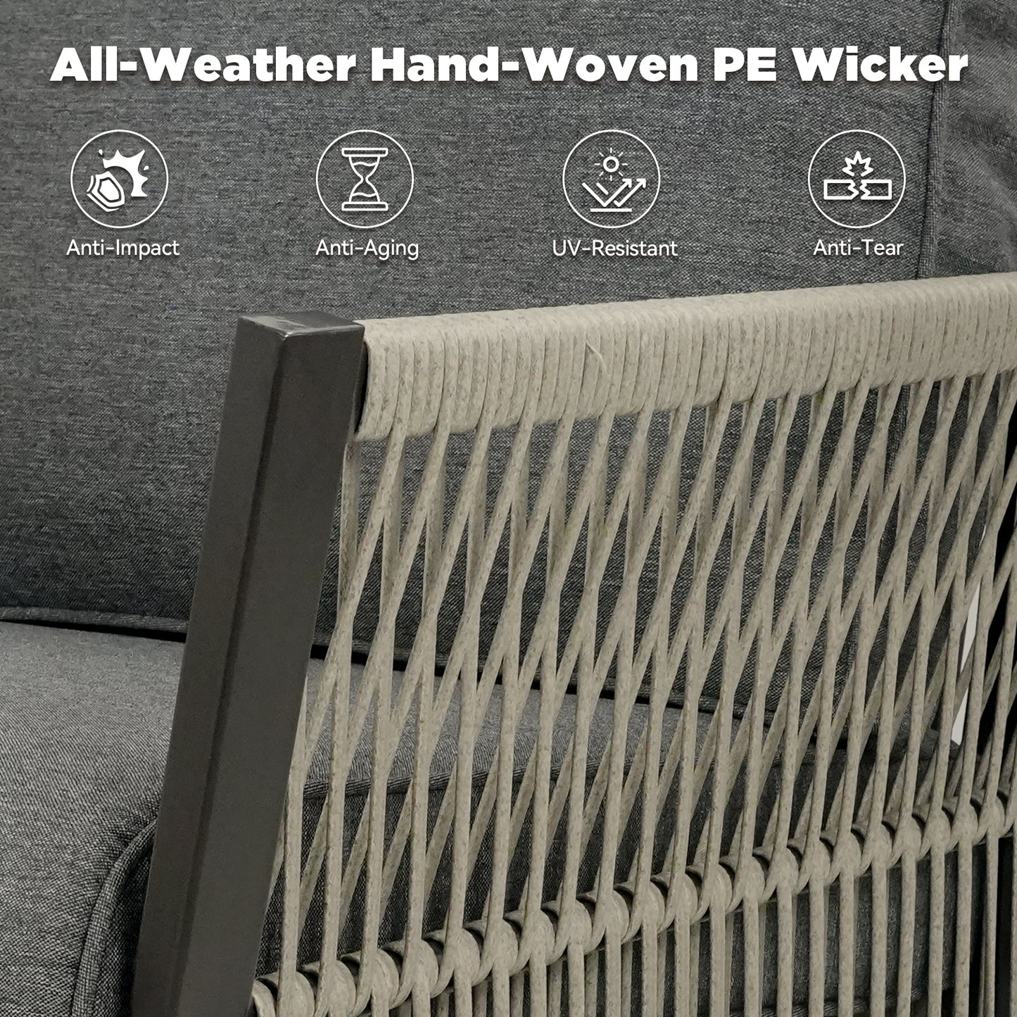 Outdoor Swivel Rocker Patio Chairs Set of 2, Wicker Furniture Swivel Patio Chairs Ideal for Porch, Poolside, Deck, and Yard in Gray
