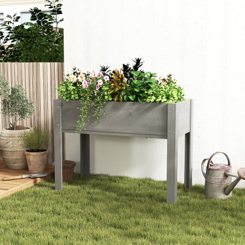 40x20x31 inch Raised Garden Bed with Legs, Elevated Wooden Planter Box for Outdoor Plants Flowers Fruits Vegetable Herb Growing
