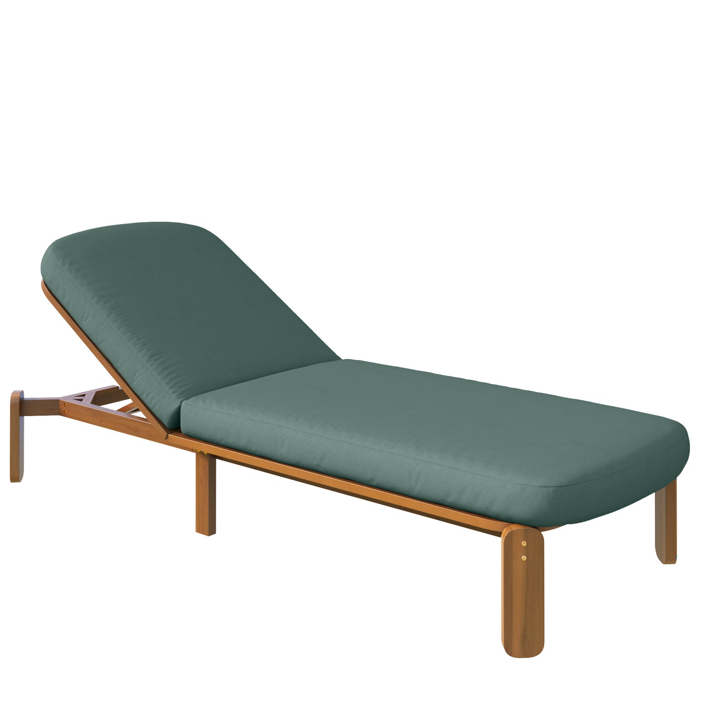 Outdoor Chaise Lounge Adjustable Patio Chaise Outdoor Reclining Chair Pool Lounge Chair with Adjustable Backrest for Patio, Poolside or Beach, Green