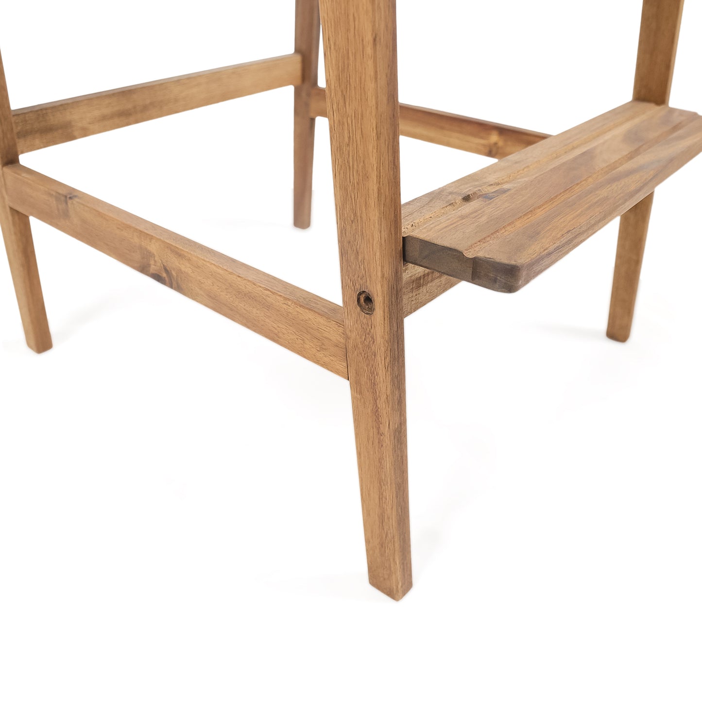 Outdoor Acacia Wood Adirondack Barstools, Set of 2, Natural Stained