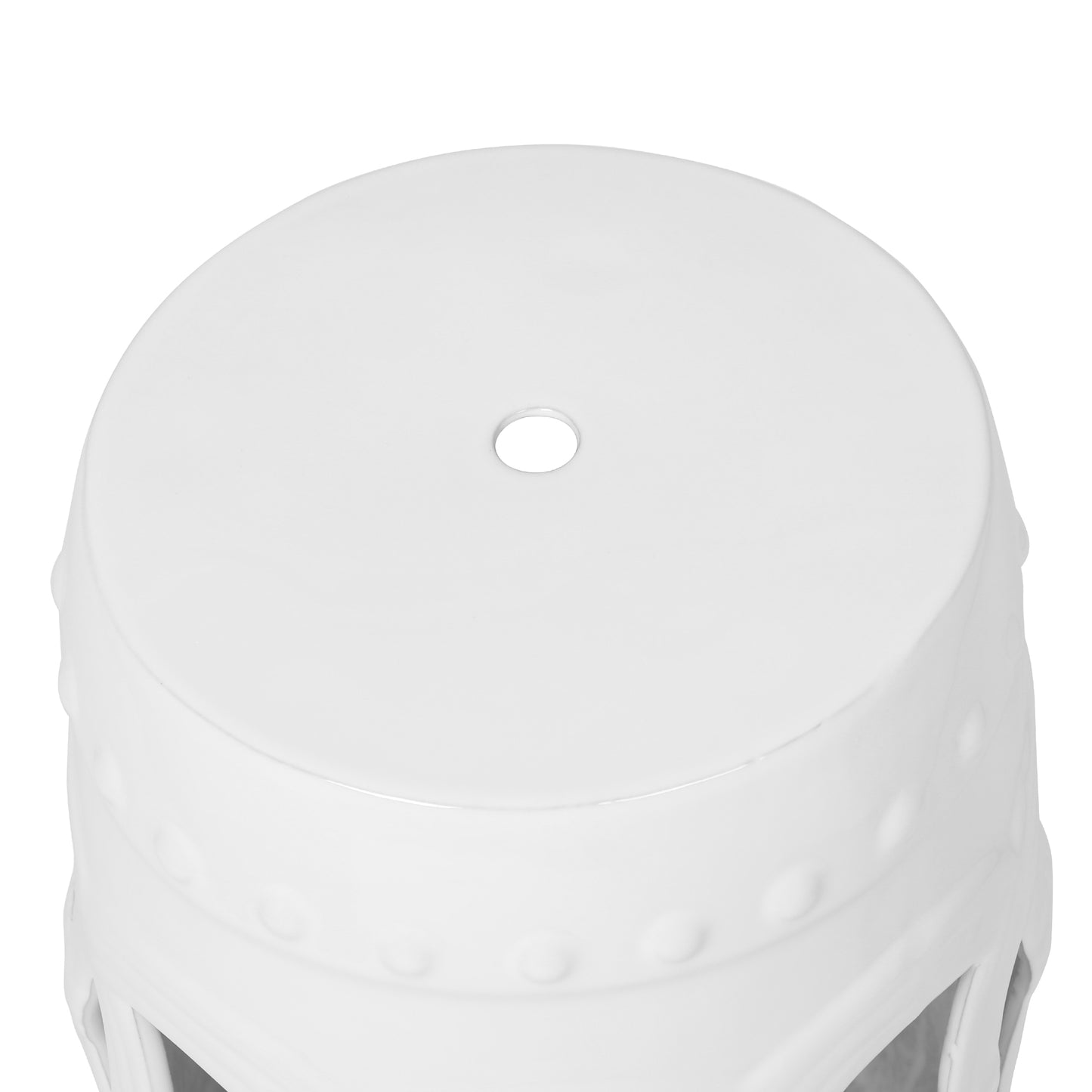 10.5" x 17" Glazed Ceramic Drum Stool - Indoor/Outdoor Side Table - Accent Garden Stool