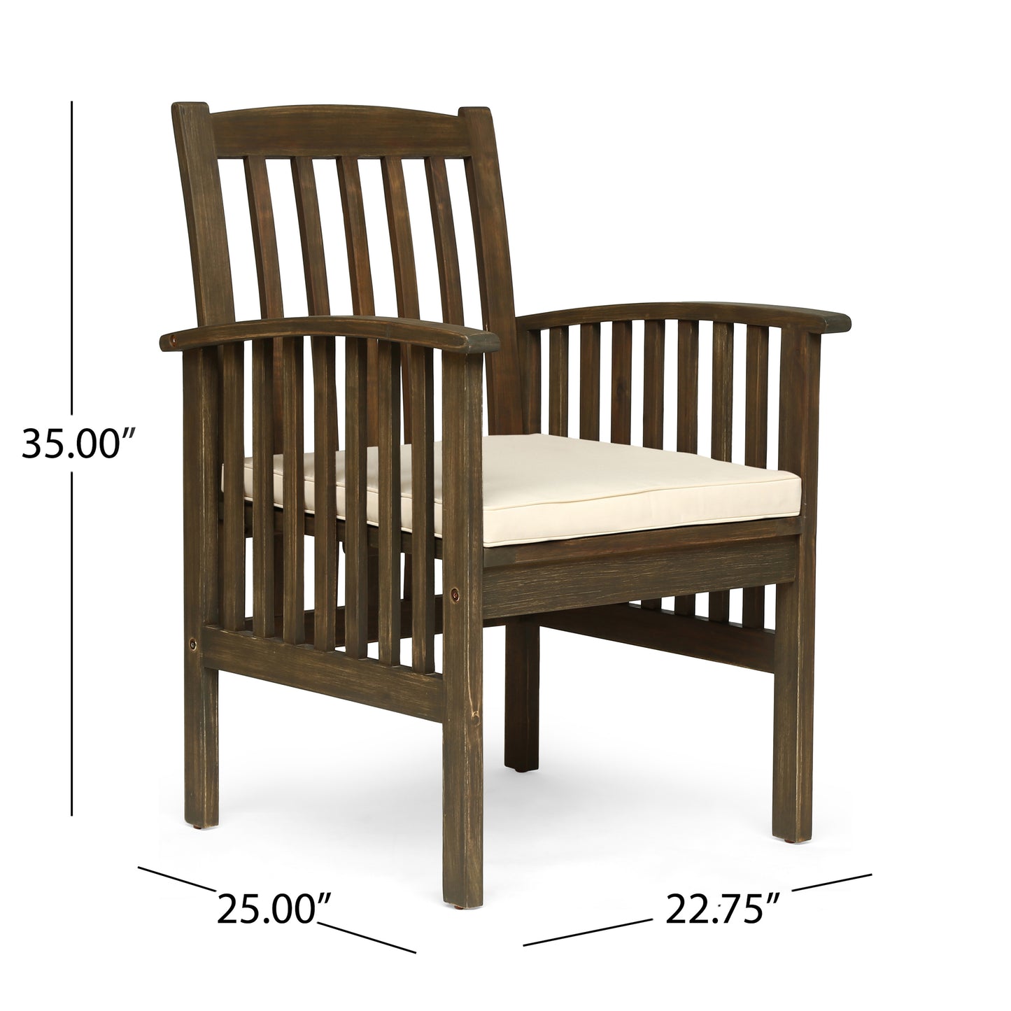 CASA ACACIA DINING CHAIR,2PCS with 2 Cushions