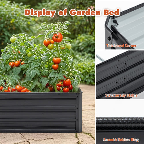 94 in. x 47 in. x 13 in. Large Outdoor Garden Galvanized Planter Raised Garden Bed, for Gardening Vegetables Flowers