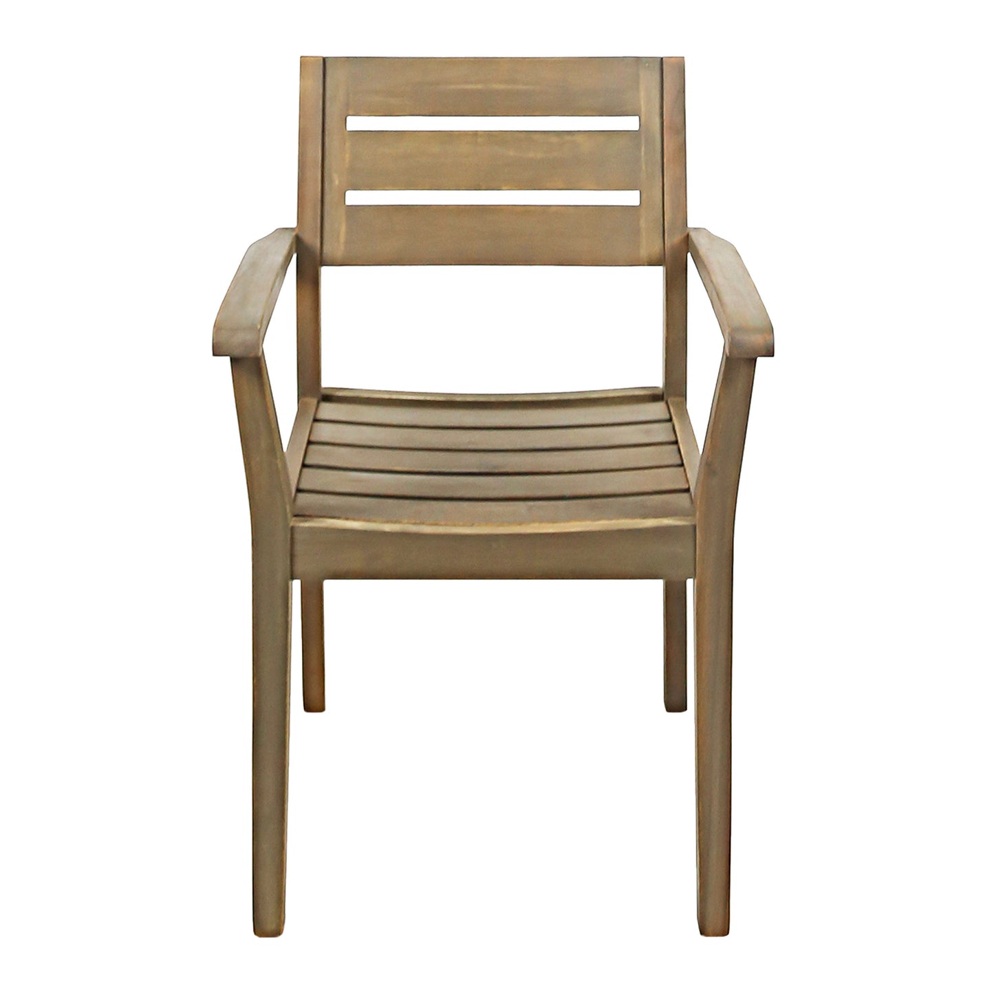 STAMFORD Dining Chairs Set of 2,Acacia Wood Patio Armchair,for Backyard, Poolside, Garden,Grey