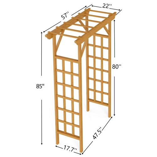 63 in. W x 85 in. H Wood GardenTrellis Climbing Plant Support Garden Fence Weddings in Light Brown
