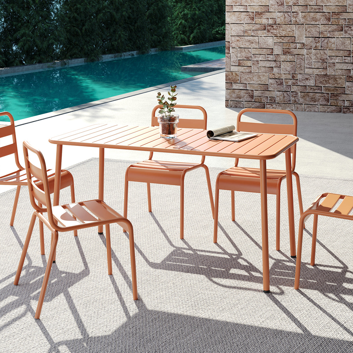 Sella long table outdoor (red)dining table villa courtyard balcony table outdoor leisure table simple garden waterproof table