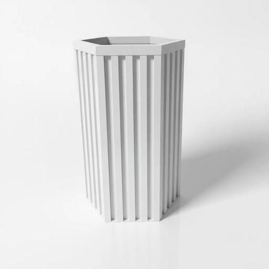 Hexagon Column Planter MD - White