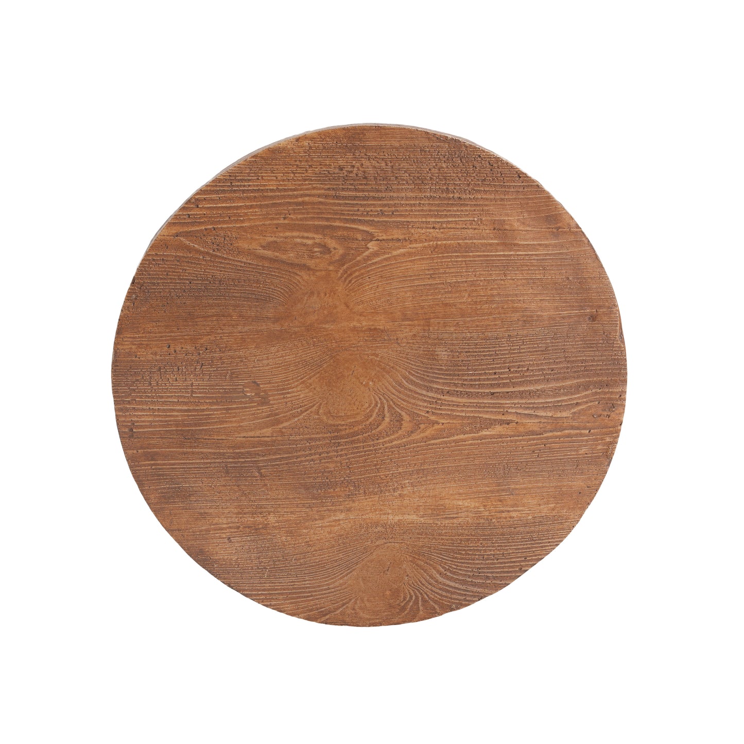 Iris Outdoor Patio Three-Legged Wood-Grain Round MGO Side Table, Brown