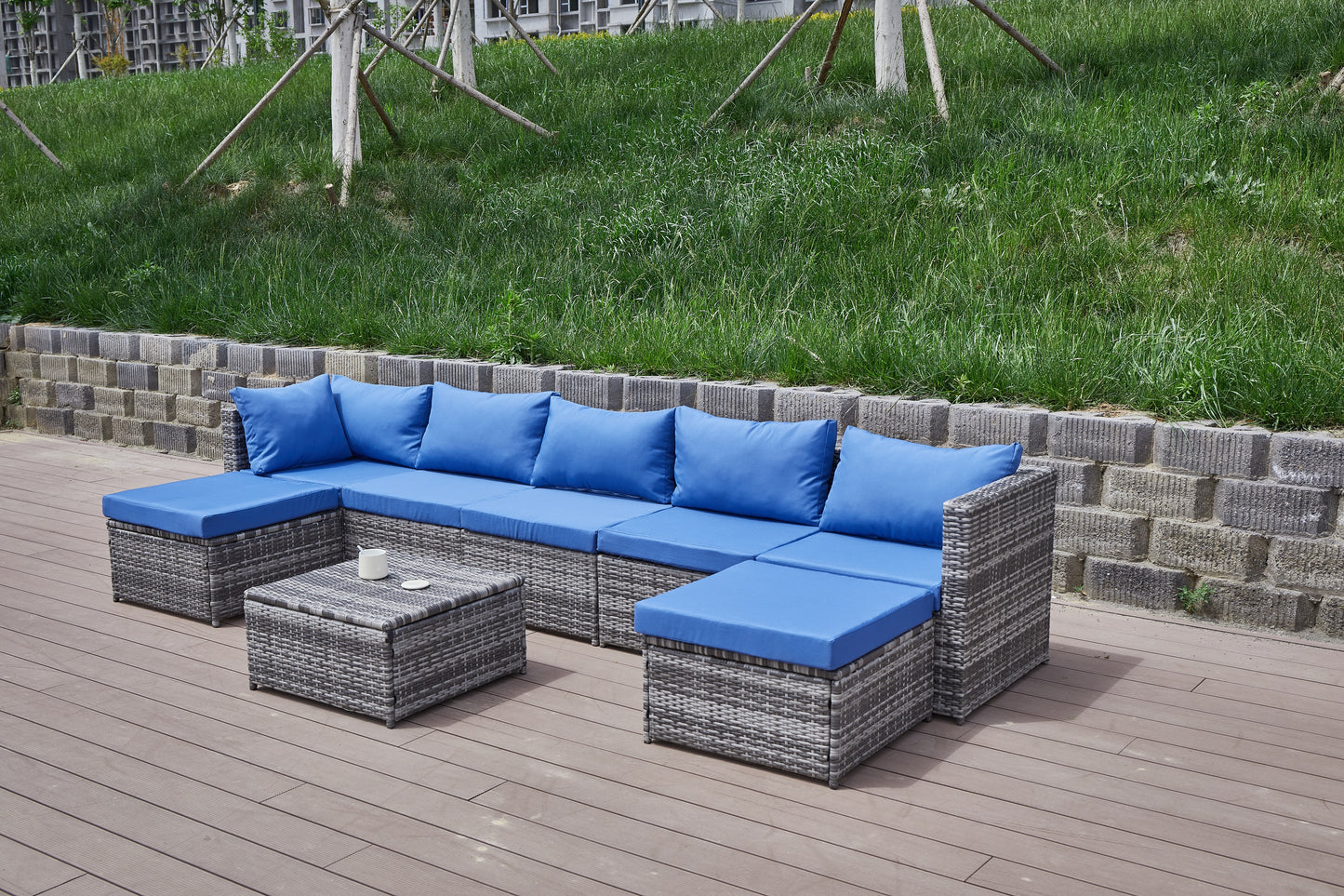 Patio Sofa with Cushions