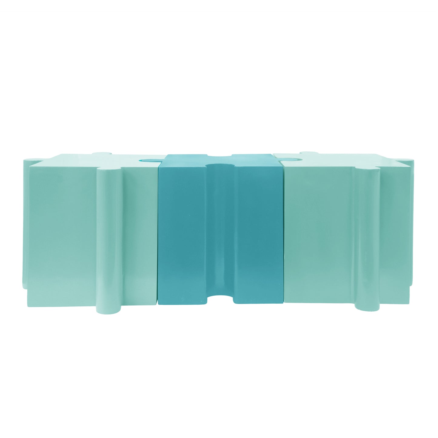 Puzzle Art Side Table, Modular Convex Edge MGO Table - Buy Singles or Combine for Custom Layouts,  Indoor & Outdoor,Light Green Color