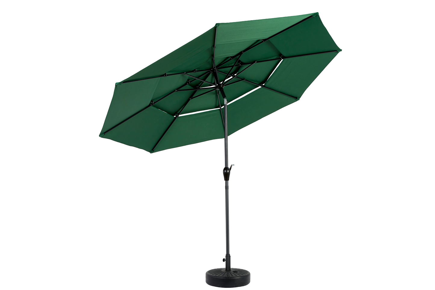 9ft 3 Tier Auto-tilt Umbrella ,Outdoor Patio Umbrella - Market Table Pool Deck Umbrella (Base Not Included)   -  ( Dark green )