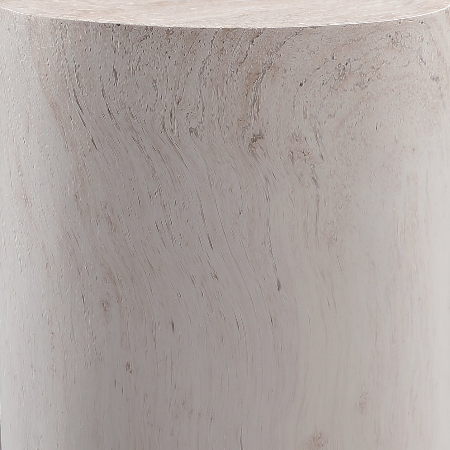Light Travertine Finish Magnesium Oxide Drum Side Table   15.75" Diameter Round End Table
