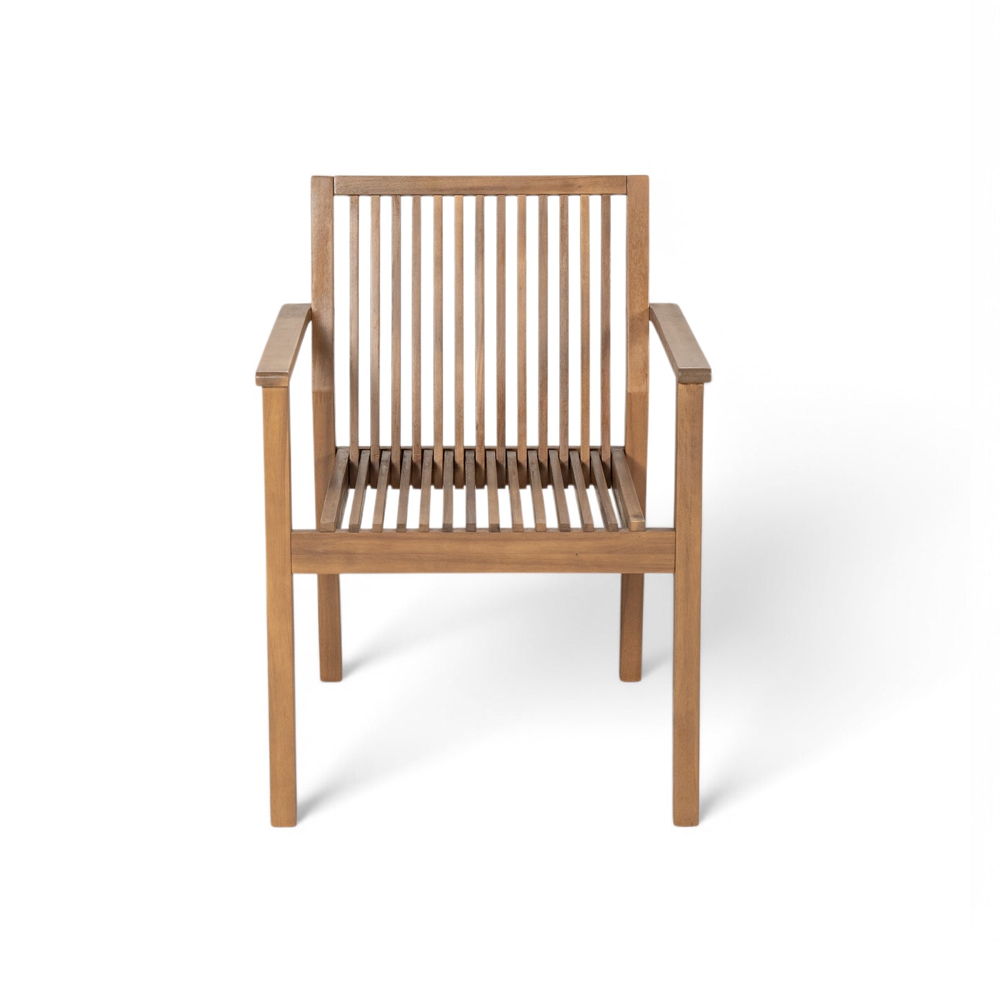 Patio Dining Chair Set of 2 - Sturdy Acacia Wood, Comfortable Waterproof Seating, 400 lbs Capacity, Brown Color Frame