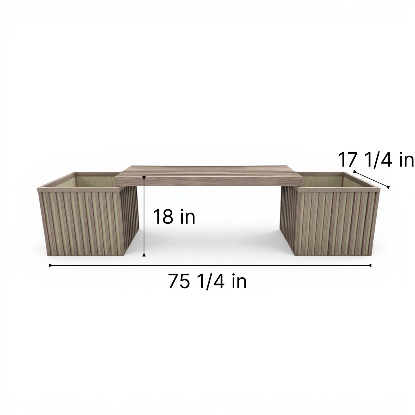 Grove Planter Bench - Ash Brown