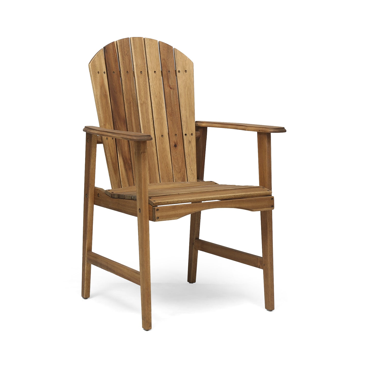 Outdoor Weather Resistant Acacia Wood Adirondack Dining Chairs (Set of 2), Natural Finish