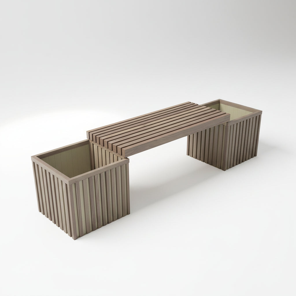 Grove Planter Bench - Ash Brown