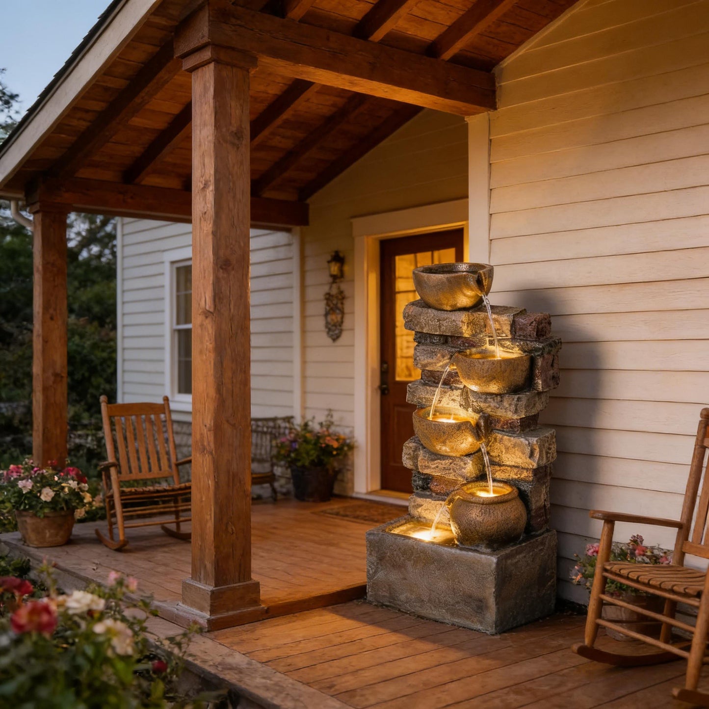 Garden Cascading Waterfall,Outdoor Fountain