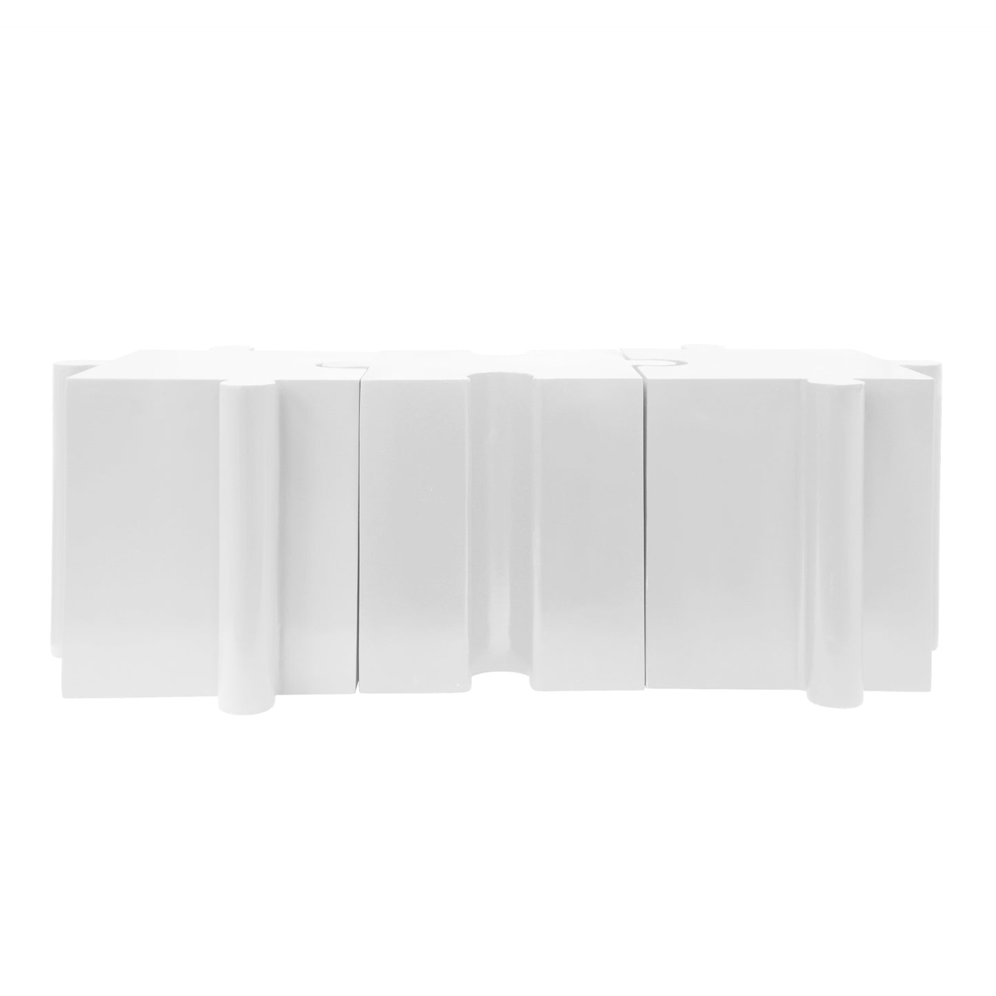 Puzzle Art Side Table, Modular Convex Edge MGO Table - Buy Singles or Combine for Custom Layouts,  Indoor & Outdoor,White Color