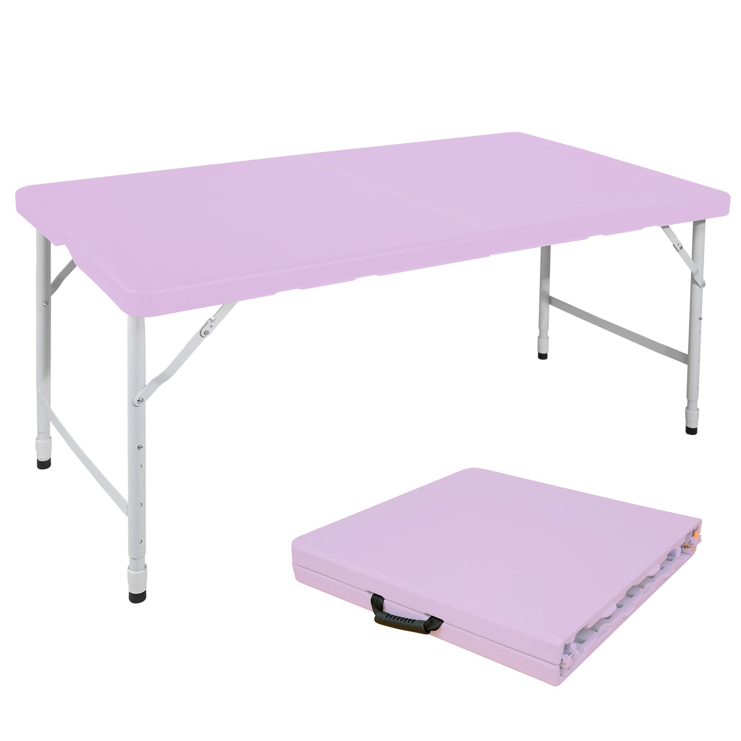 4ft Light Purple Portable Folding Table Indoor&Outdoor Maximum Weight 135KG Foldable Table for Camping