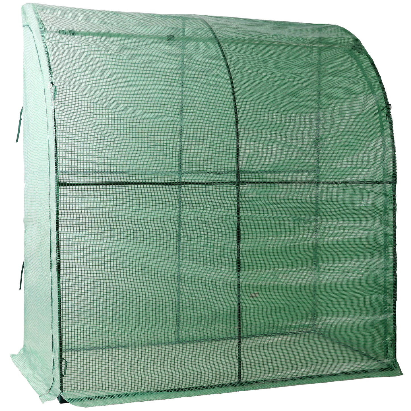 3 Tier Lean-To Portable Greenhouse, Heavy Duty Indoor Outdoor Garden Greenhouse with Wire Shelves, 2 Roll-Up Zipper Doors, Easy Assembly, 79"x39"x83", PE Weatherproof Cover