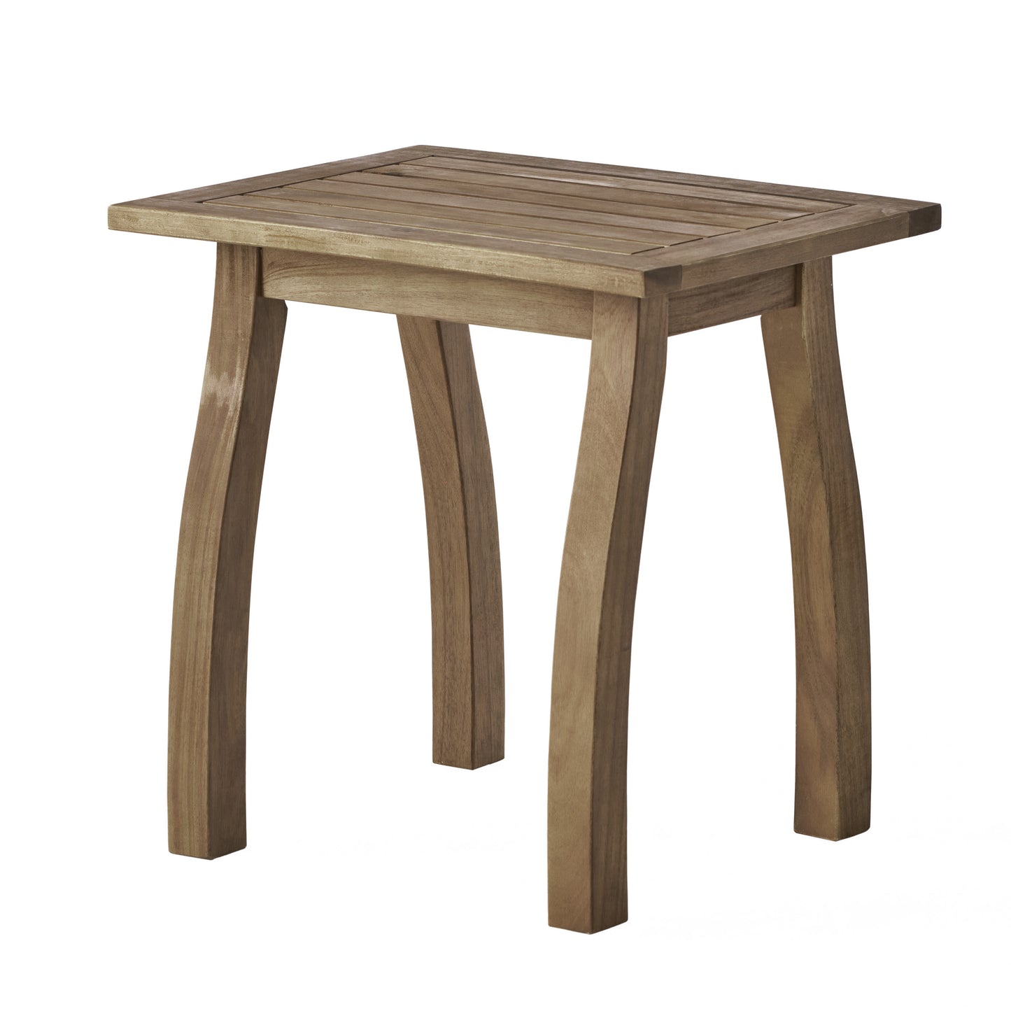SELMA Acacia wood Accent Side Table in Natural Stained, Weather-Resistant Rectangular End Table for Patio, Garden, Lawn, and Living Room(Natural Stained)