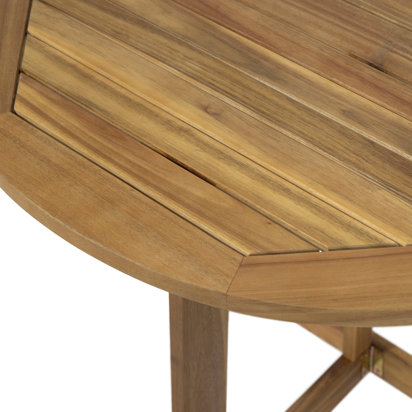 Outdoor Half-Round Folding Acacia Wood Bistro Table, Natural