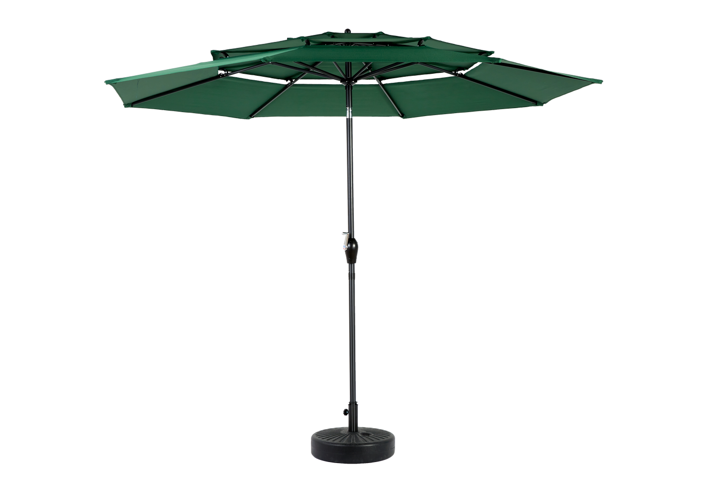 9ft 3 Tier Auto-tilt Umbrella ,Outdoor Patio Umbrella - Market Table Pool Deck Umbrella (Base Not Included)   -  ( Dark green )