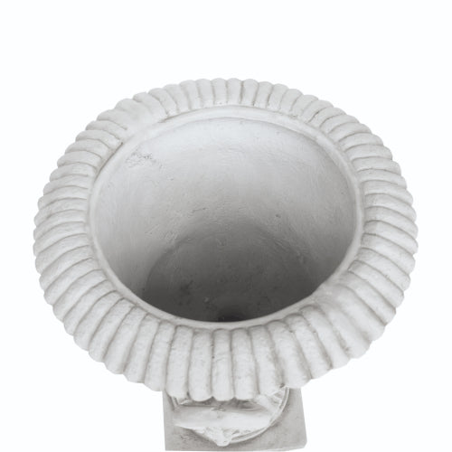 18.75 in. W x 28.25 in. H Concrete Garden Urn Planter in White