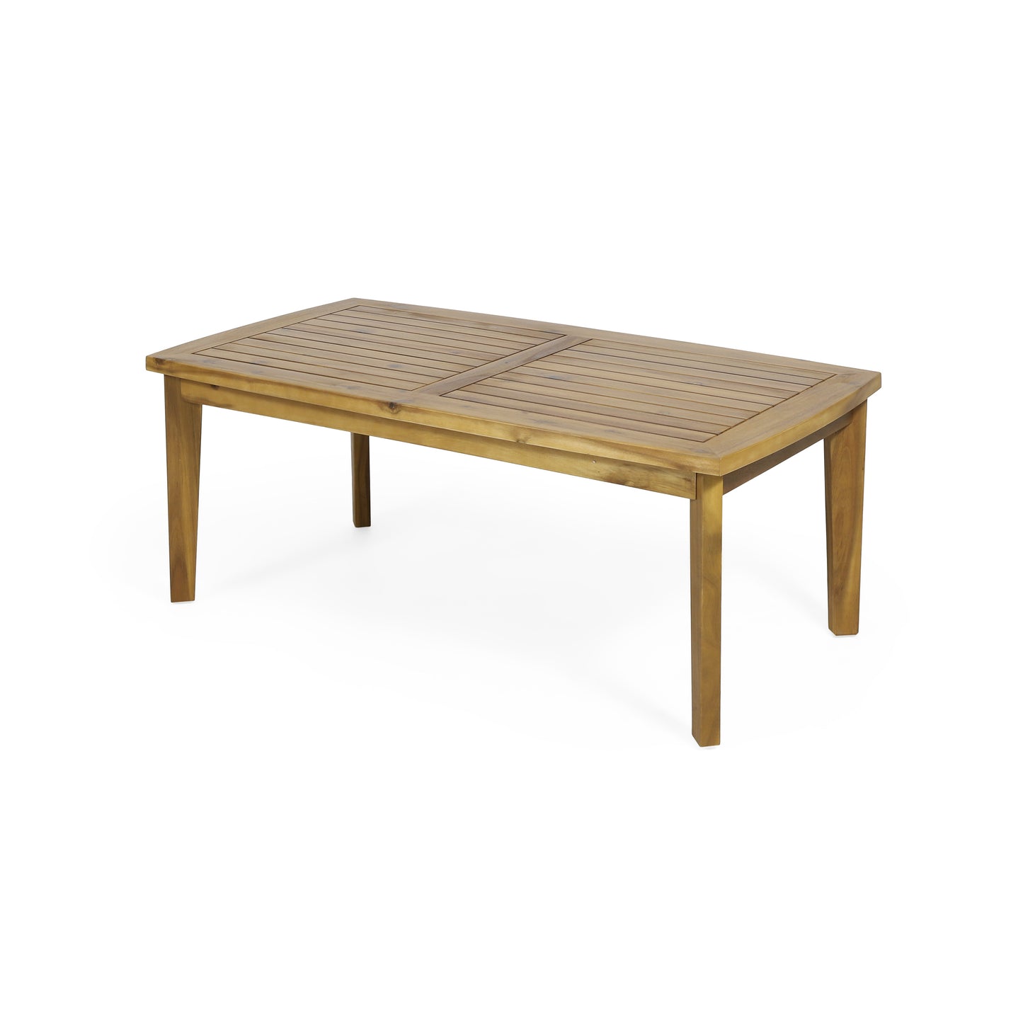 Outdoor Acacia Wood Rectangular Coffee Table, Teak, 43.25" W x 23.50" D x 17.00" H