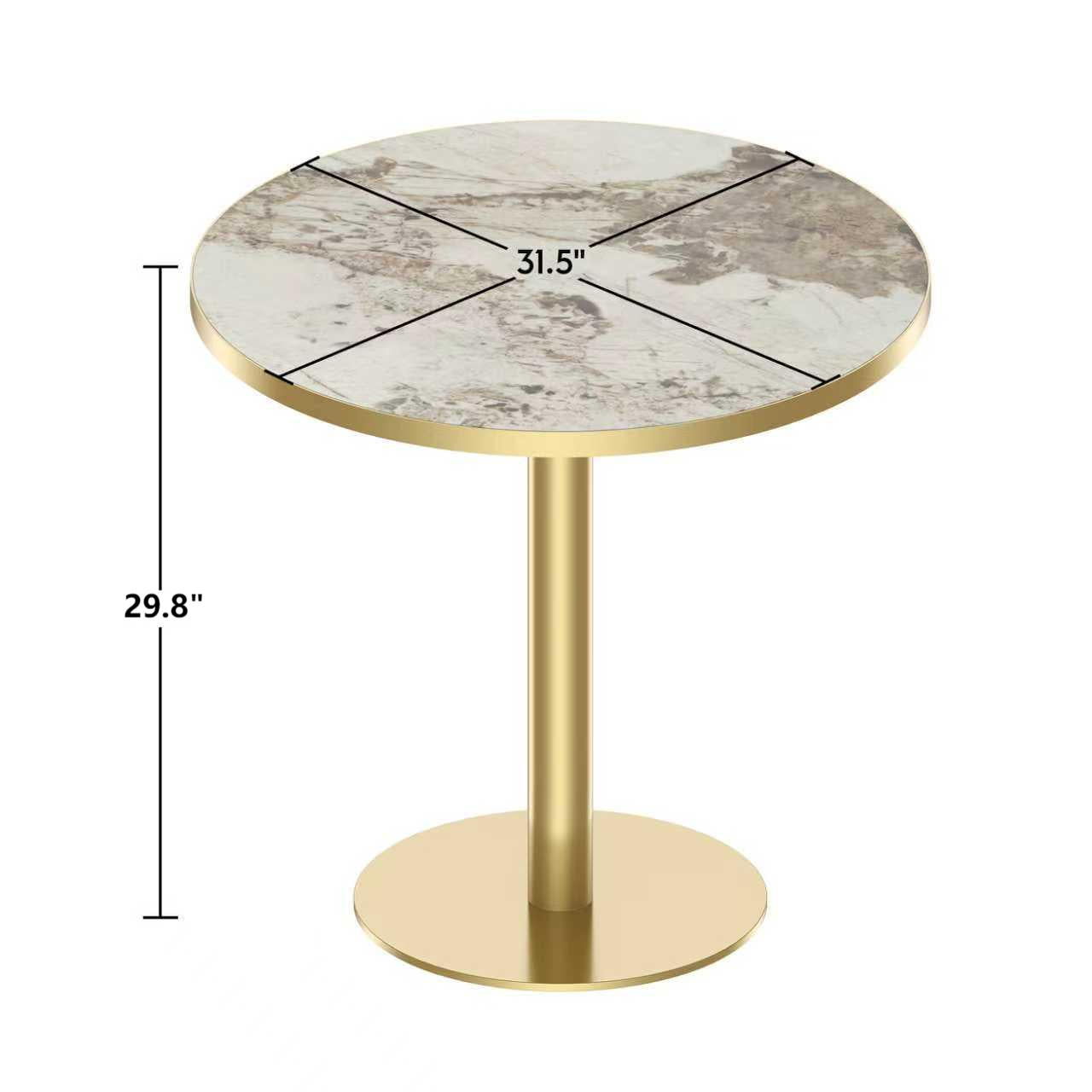 Round Modern Dinning Table 31.5 inches Bistro Table Tulip Table with Faux Marble top,Easy Assemble,Sturdy Metal Frame Diameter