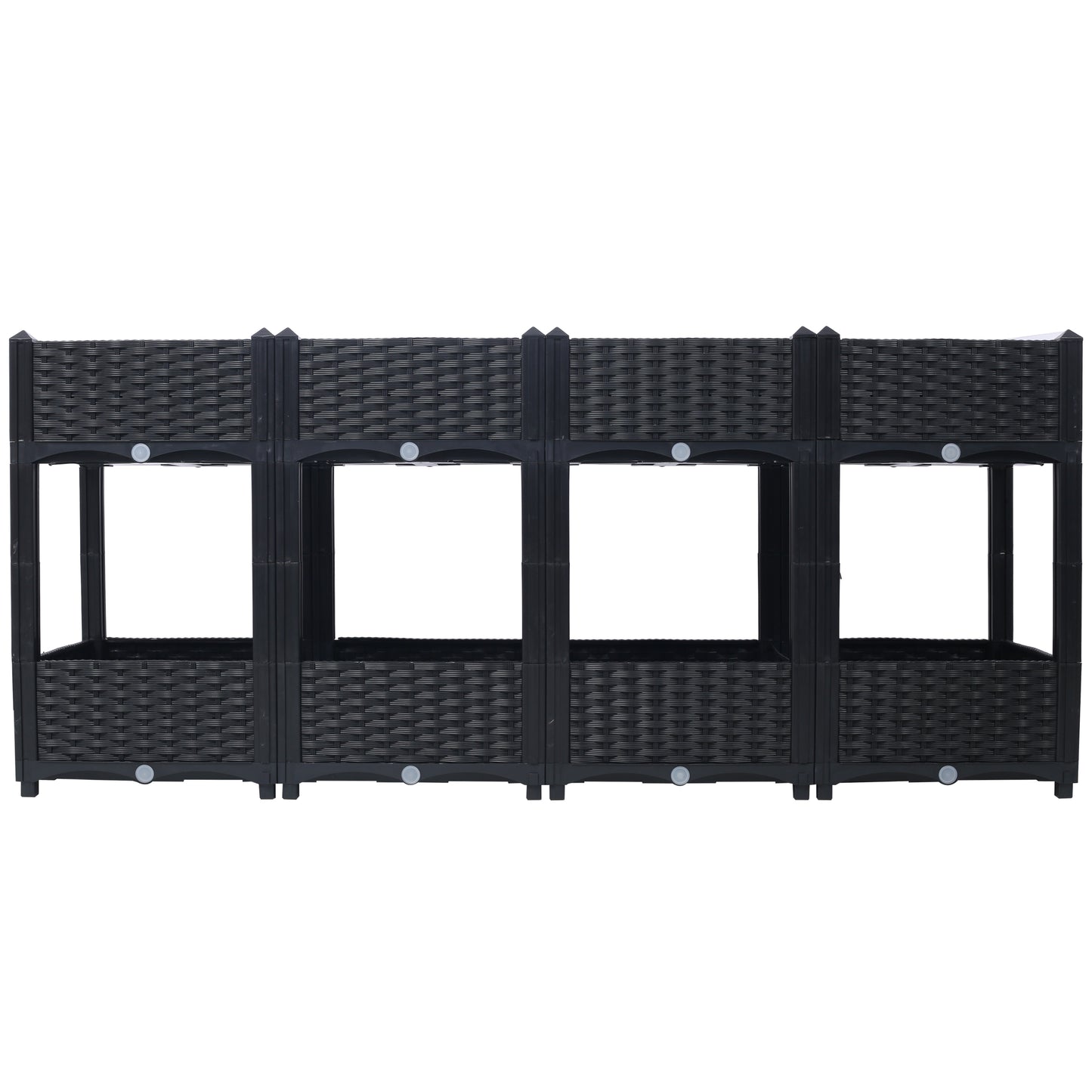 Planter Raised Beds - Elevated Planter Garden Box with Drainage Plug Raised Garden Beds for Vegetable/Flower/Herb Outdoor Standing Planter Beds Gardening Kit,Black,63"x15.7"x27.7"