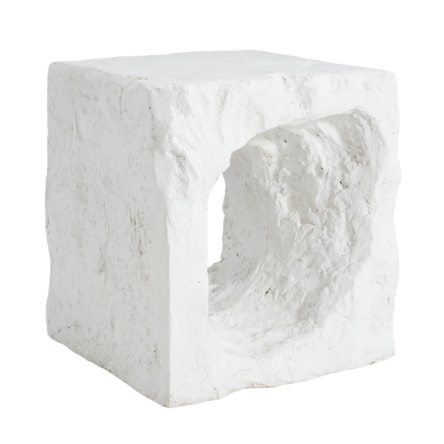 Lyra Outdoor Patio Karst Cave Inspired MGO Side Table, White