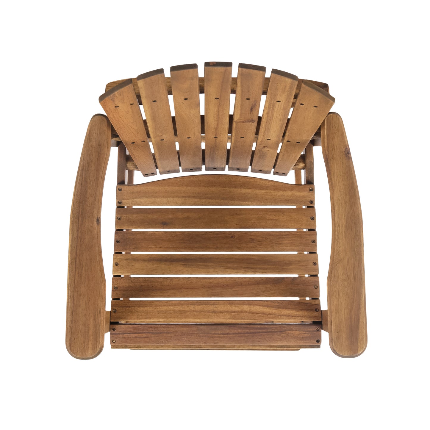 Outdoor Acacia Wood Adirondack Barstools, Set of 2, Natural Stained
