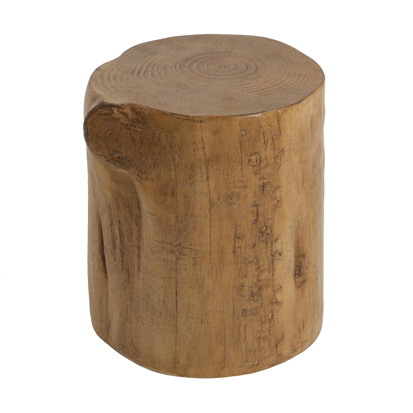 16.25 inch MGO Side Table, Hand-Painted Wood Stump Accent Table for Both Indoor and Outdoor Use