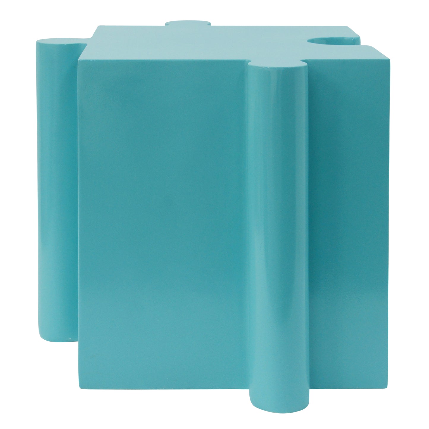 Puzzle Art Side Table, Modular Convex Edge MGO Table - Buy Singles or Combine for Custom Layouts,  Indoor & Outdoor,Light Blue Color