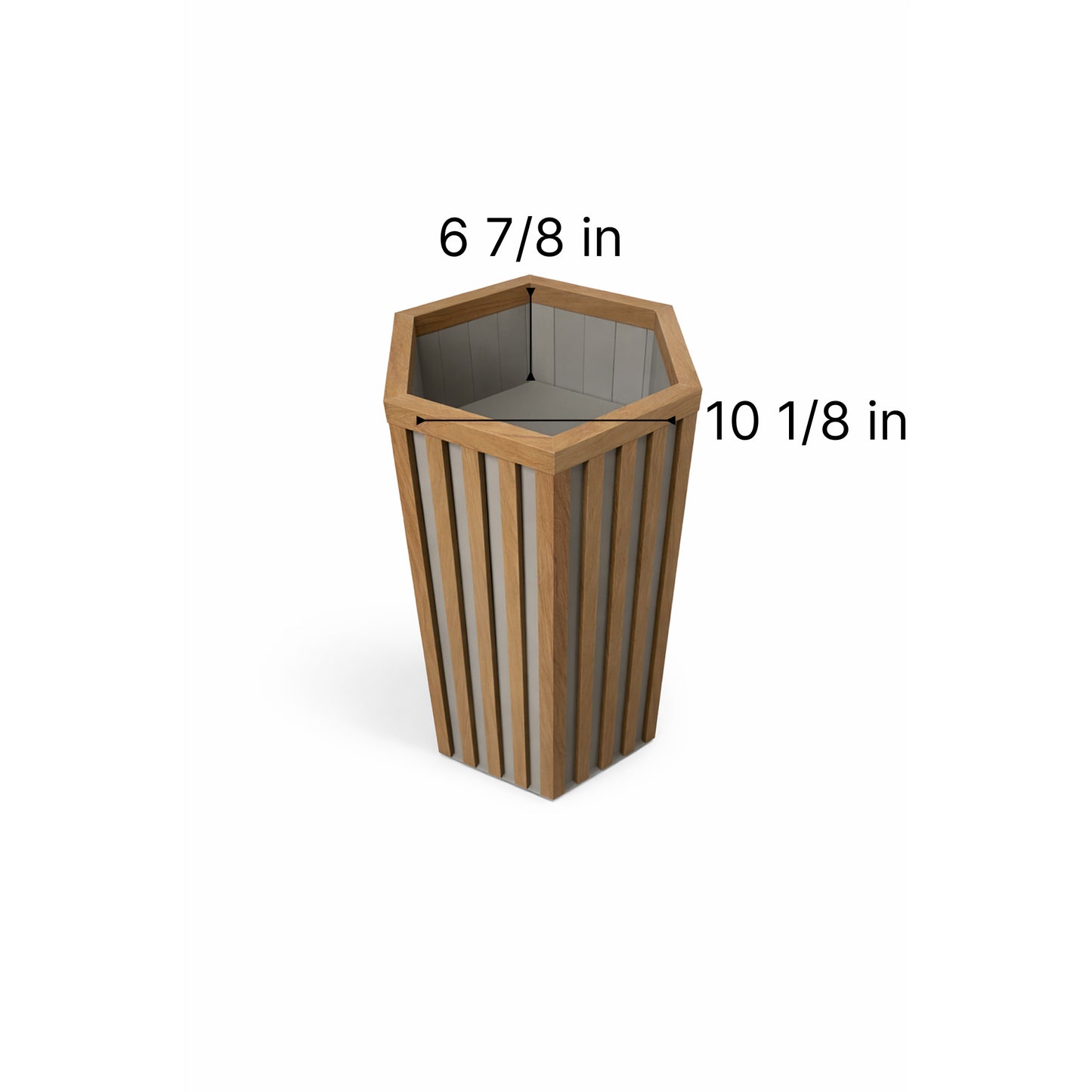 Hexagon Column Planter MD - Medium Brown