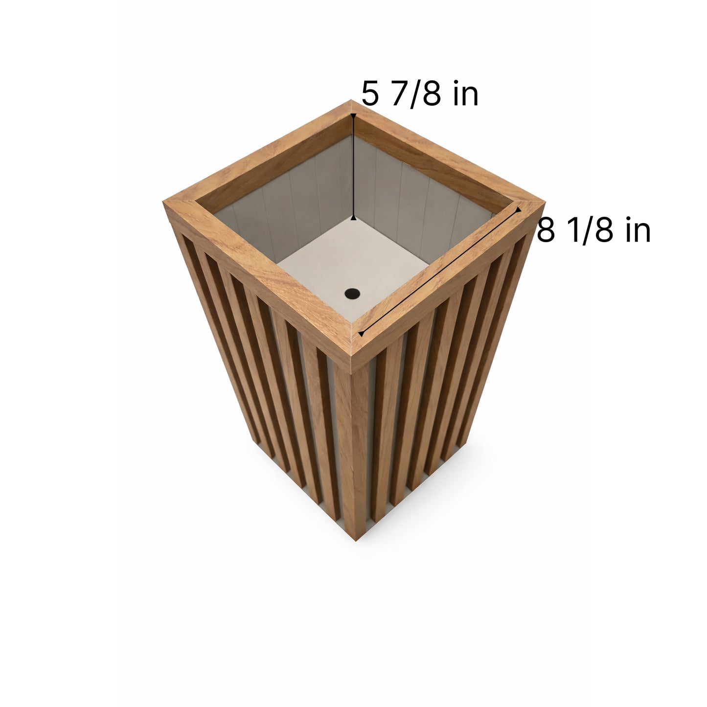 Square Grove Column Planter - Medium Brown