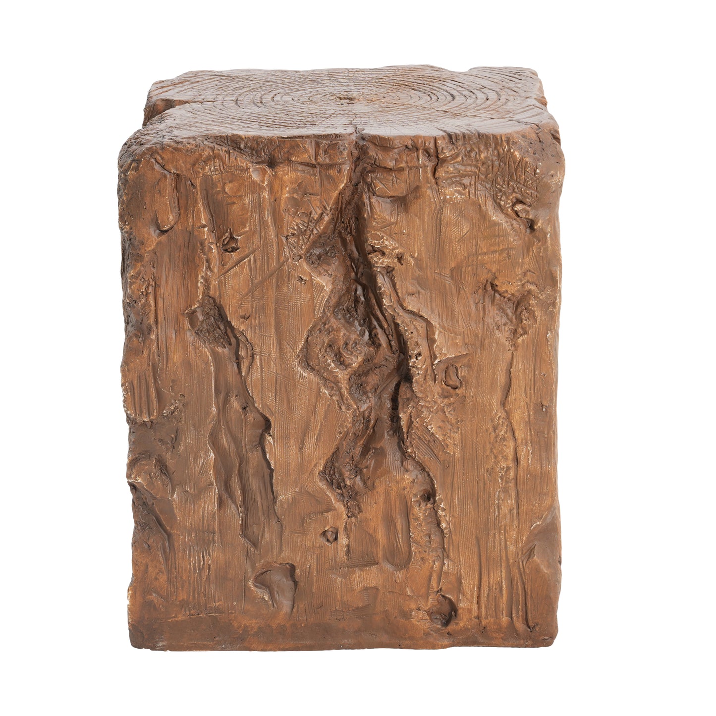 Amira Outdoor And Indoor Stump Shape MGO Side Table, Brown Finish