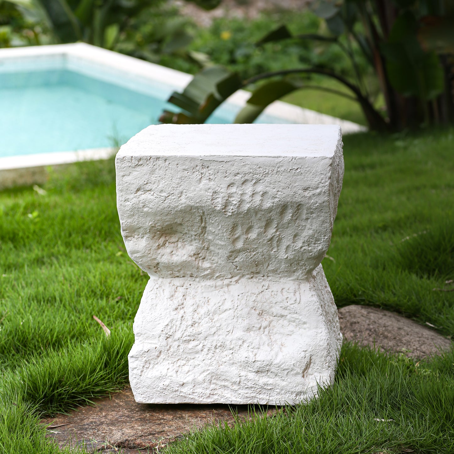 Cleo Outdoor Paito Modern Minimalist MGO Side Table, White